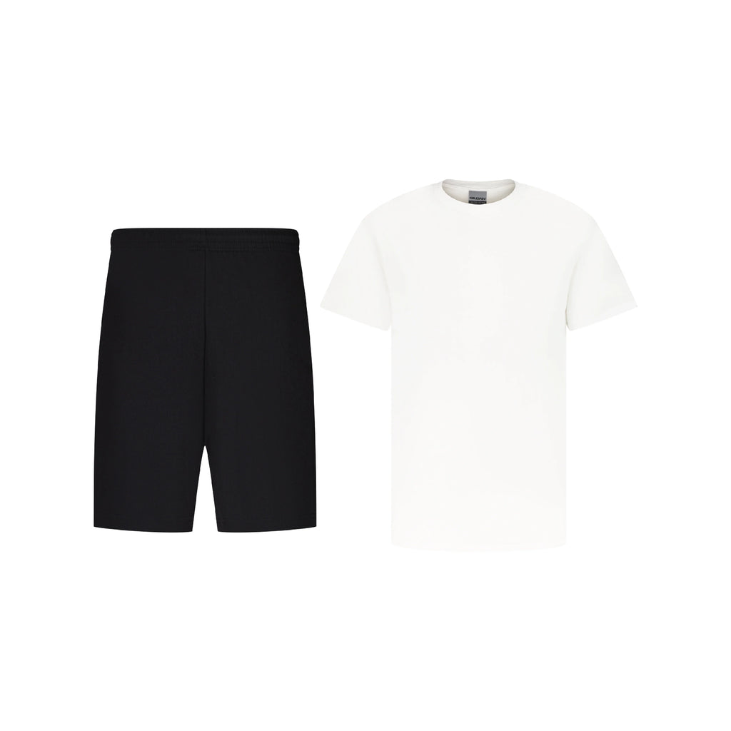 CONJUNTO PANTALÓN CORTO DE JOGGING NEGRO + CAMISETA