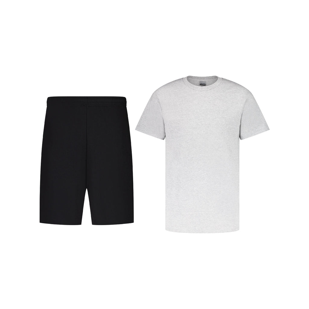 CONJUNTO PANTALÓN CORTO DE JOGGING NEGRO + CAMISETA