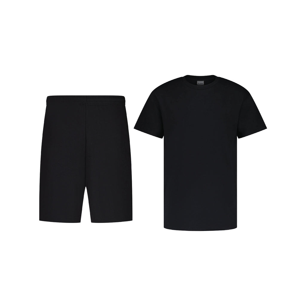 CONJUNTO PANTALÓN CORTO DE CHÁNDAL NEGRO + CAMISETA