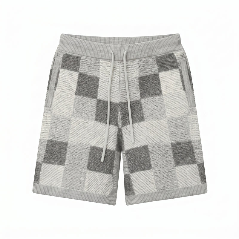 Conjunto de camisa y pantalón corto de jacquard a cuadros